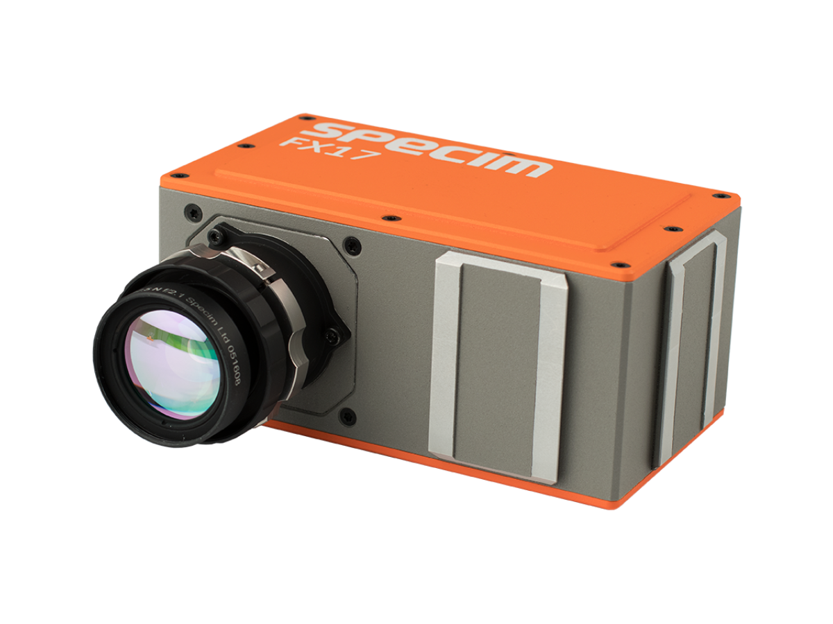 Specim FX17 hyperspectral camera with mounted objective lens