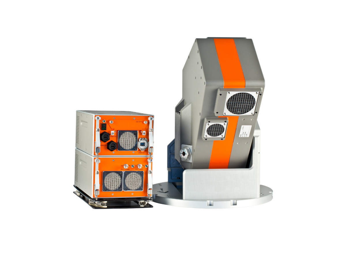 AisaFENIX sensor inside airborne mount with power control unit 